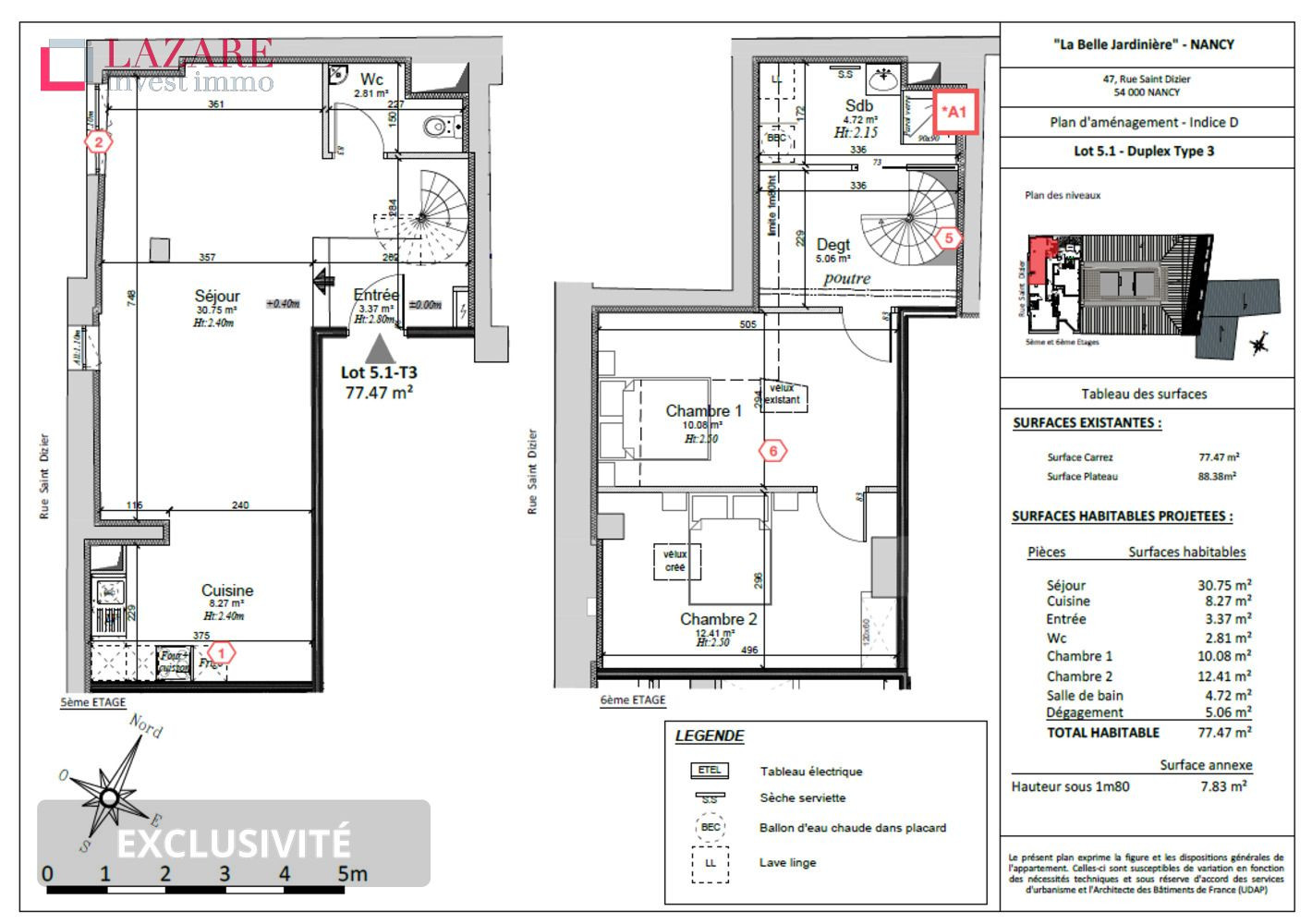 
                                                Location
                                                 A LOUER T3 Duplex récent avec parking et cave
