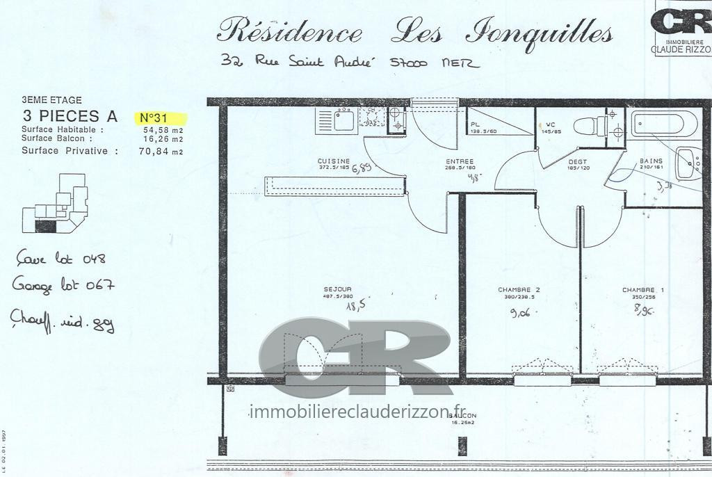 
                                                Location
                                                 A LOUER - T3 - METZ SABLON