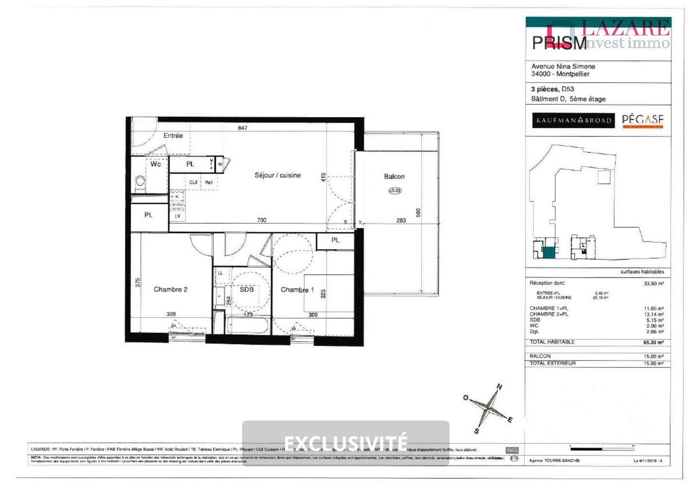 
                                                Location
                                                 A LOUER T3 récent avec balcon et  parking