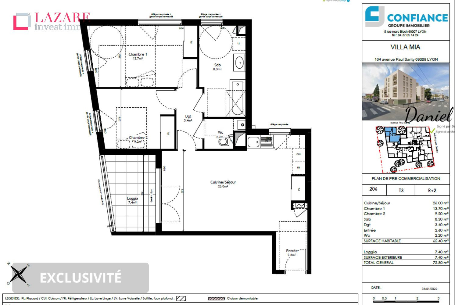 
                                                Location
                                                 A LOUER T3 récent avec garage fermé