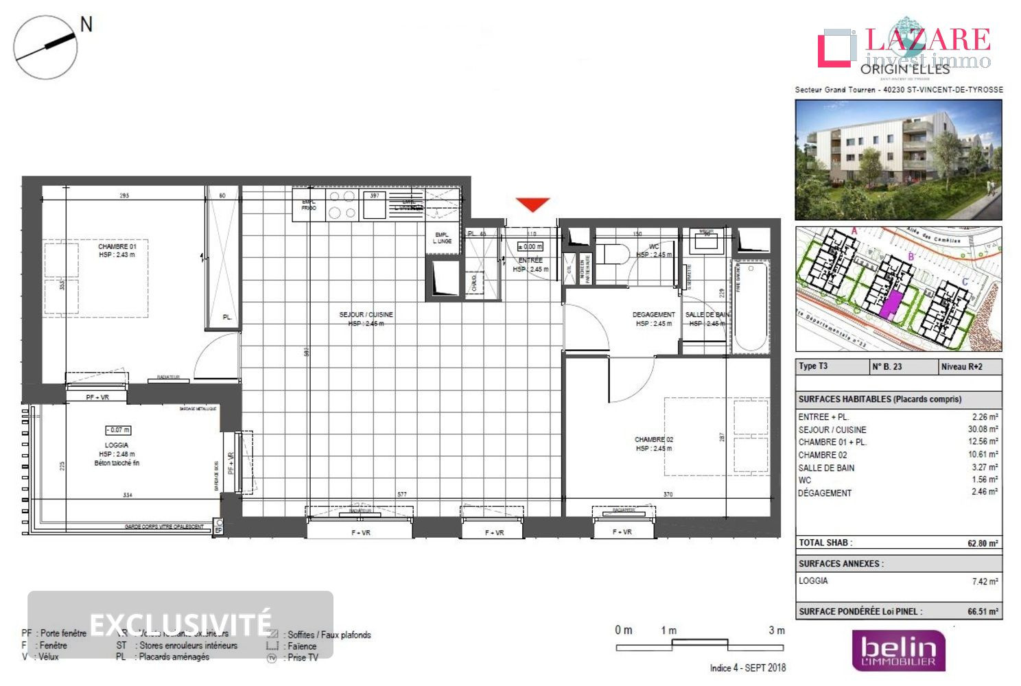 
                                                Location
                                                 A LOUER T3 récent avec parking