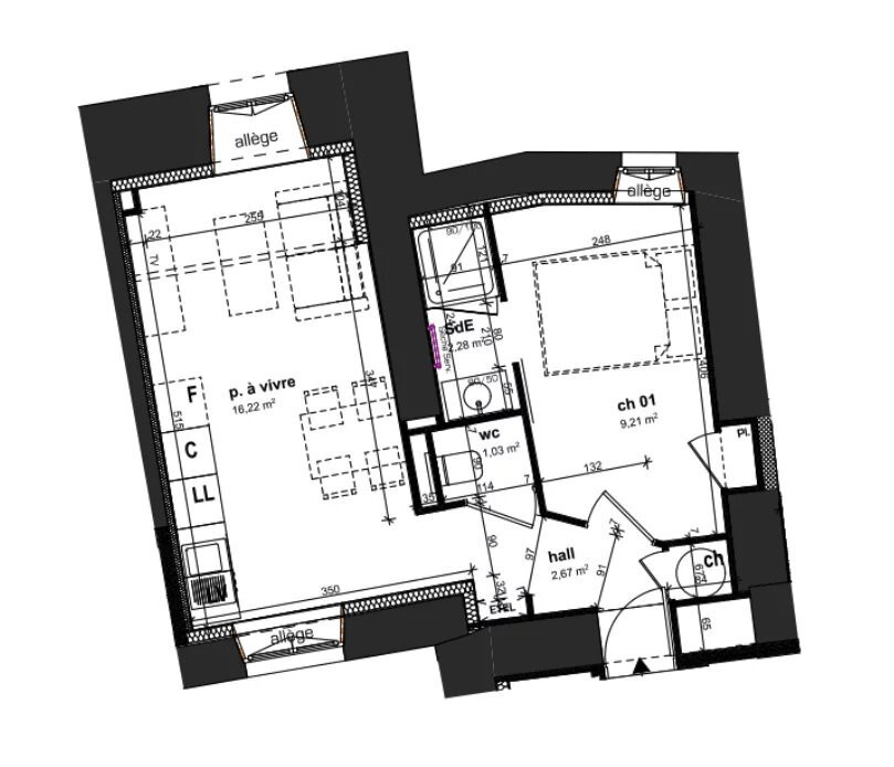 
                                                Vente
                                                 À vendre T2 31,41 m² – Romans-sur-Isère (centre)