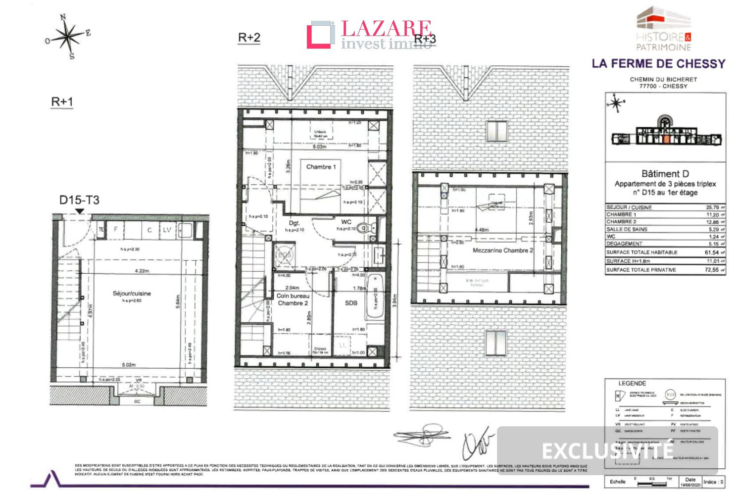 
                                                Vente
                                                 A VENDRE T3 Triplex-CHESSY (77)