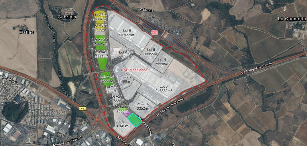
                                                Vente
                                                 À vendre – Terrain industriel de 9 113 m² dans le Parc d'activités économiques de la Méridienne à Vi