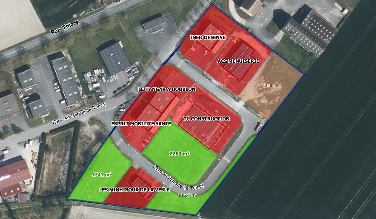 
                                                Vente
                                                 À vendre – Terrains industriels de 1 100 à 2 200 m² à Mourmelon-le-Grand – Marne (51)