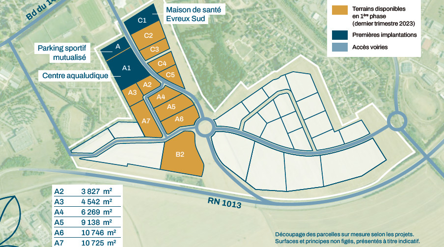 
                                                Vente
                                                 À vendre – Terrains Industriels de 3 827 à 23 325 m² dans le Parc d'Activités Long Buisson à Evreux