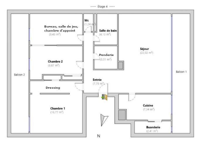 
                                                Location
                                                 App T3b dans résidence calme - emplacement idéal
