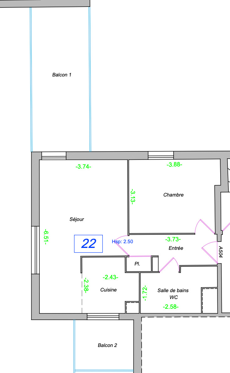 
                                                Vente
                                                 Appartement 2 pièces avec balcons - Saint-Ouen