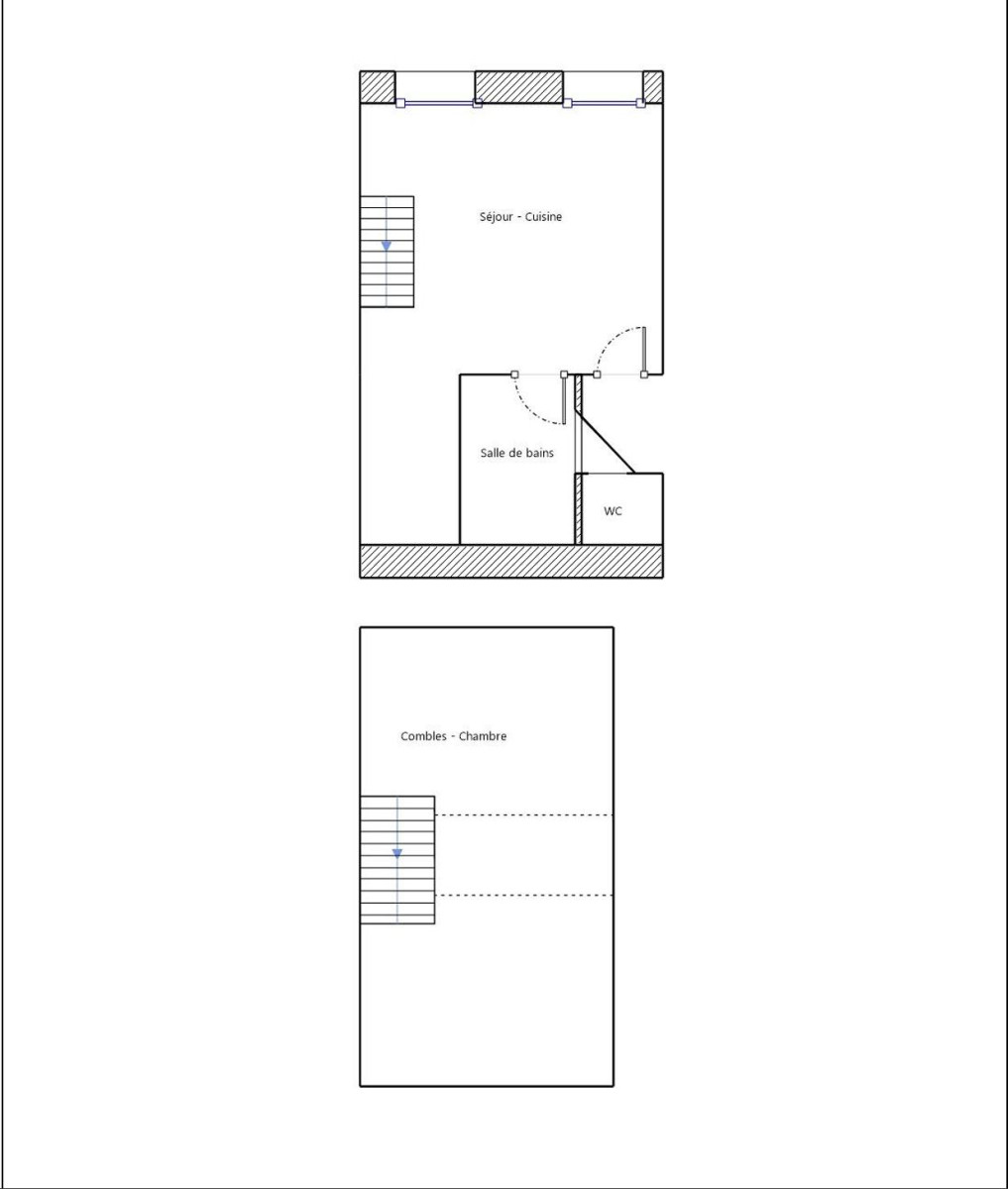 
                                                Vente
                                                 Appartement 2 pièces en duplex