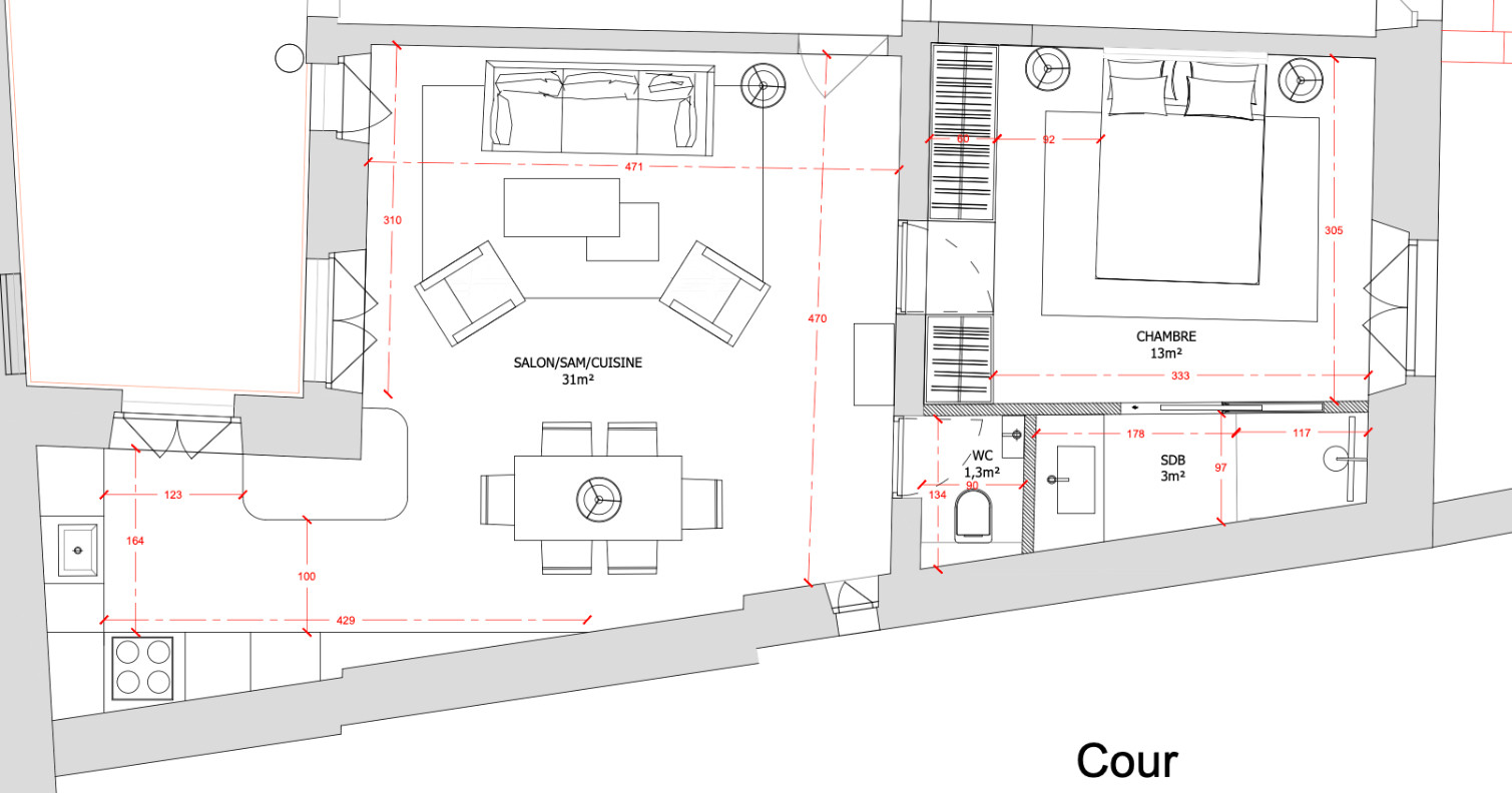 
                                                Vente
                                                 Appartement 3 pièces - 58,25 m2 - Paris 6e
