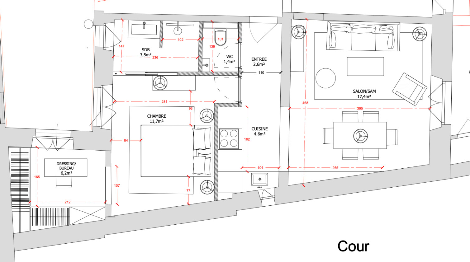 
                                                Vente
                                                 Appartement 3 pièces - 58,25 m2 - Paris 6e
