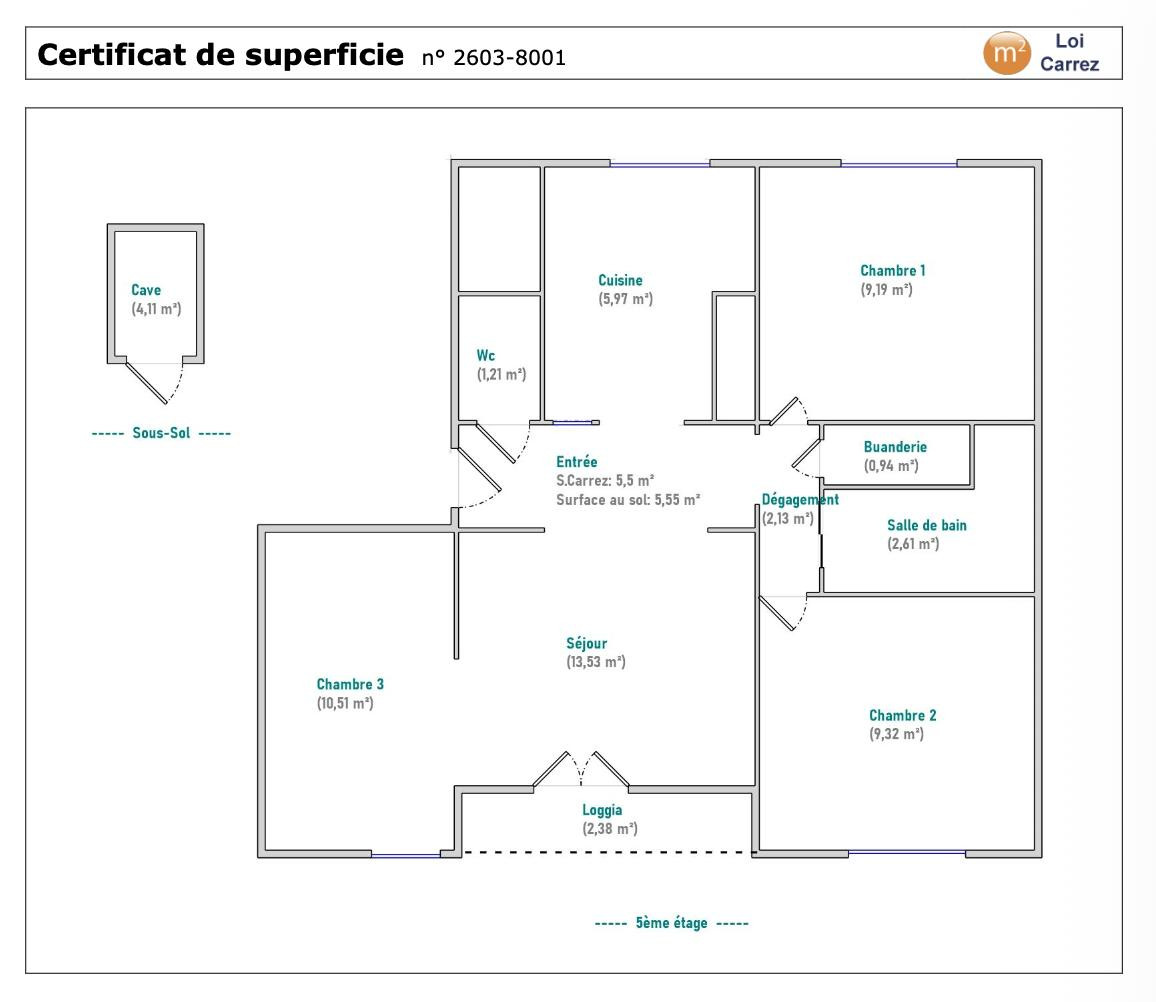 
                                                Vente
                                                 Appartement 3 pièces