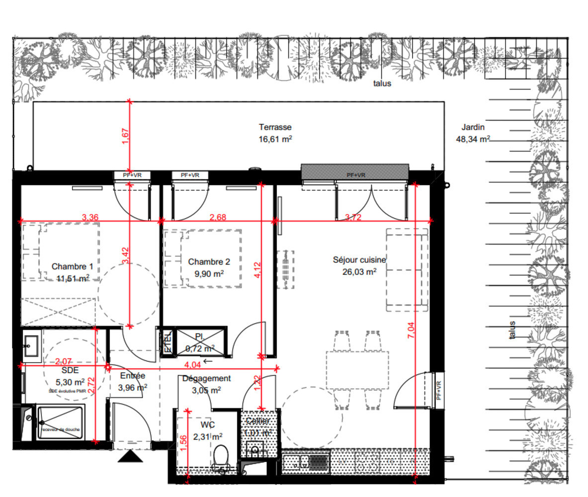 
                                                Vente
                                                 Appartement 3 pièces