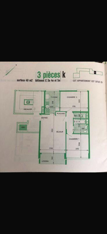 
                                                Location
                                                 Appartement 3 pièces à louer