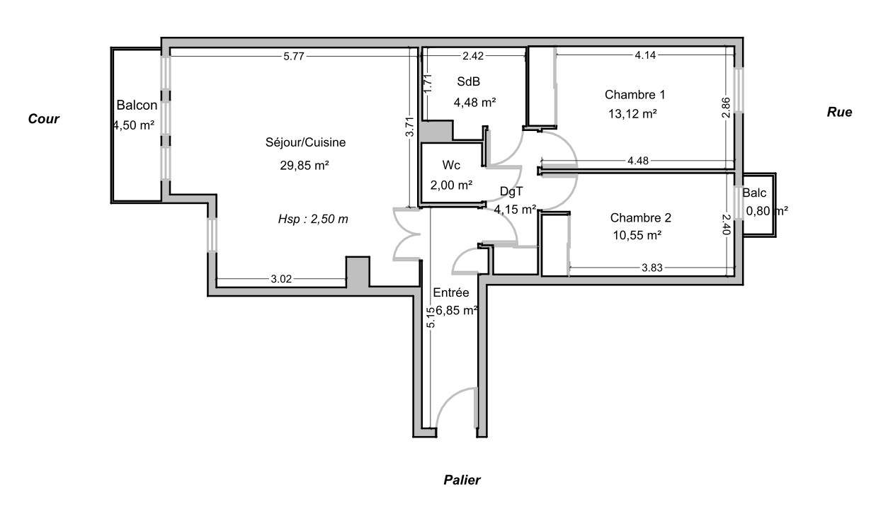 
                                                Vente
                                                 Appartement 3 pièces avec balcon plein Sud !