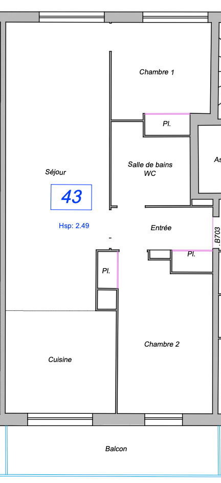 
                                                Vente
                                                 Appartement 3 pièces avec balcon - Saint-Ouen