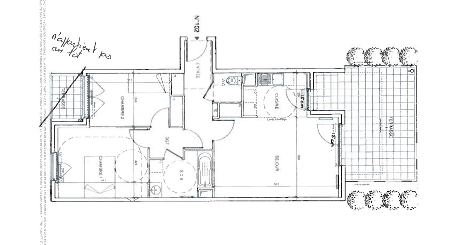 
                                                Vente
                                                 Appartement - 3 pièces avec terrasse - Cergy