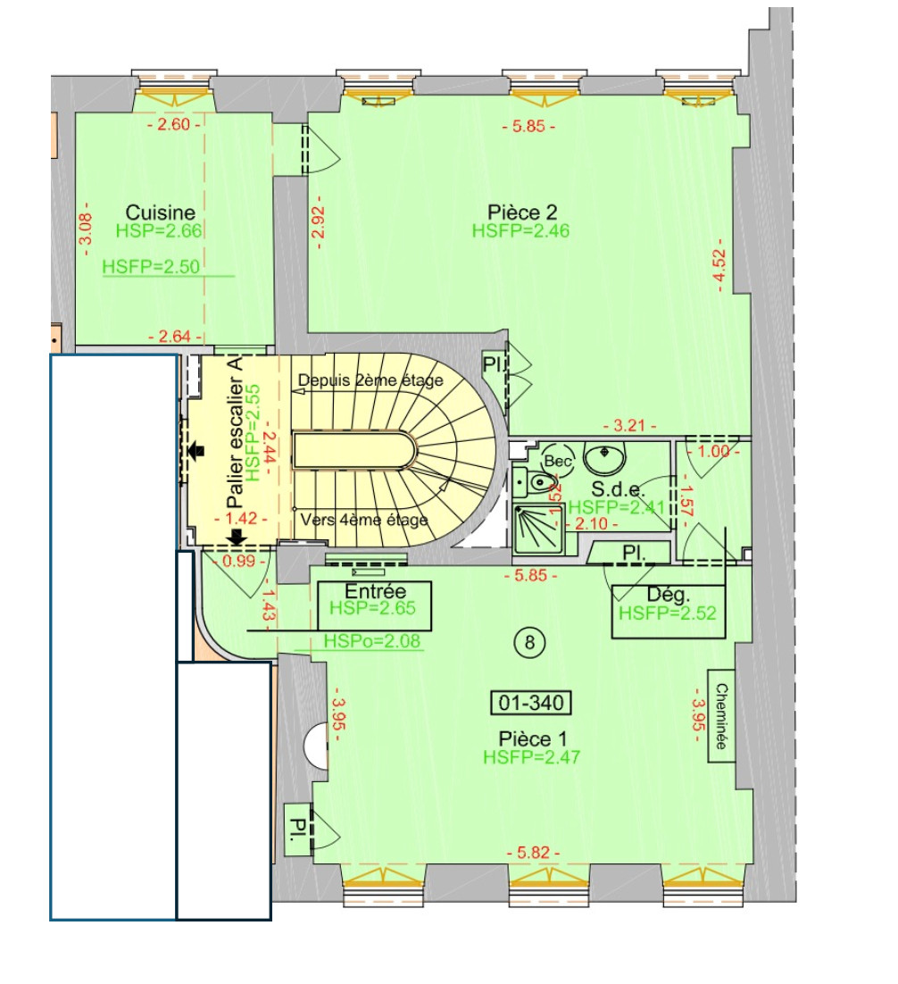 
                                                Vente
                                                 Appartement 3 pièces traversant - Paris 8e