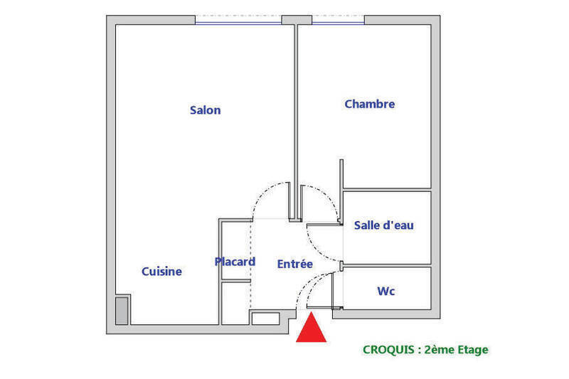 
                                                Location
                                                 appartement 35 m² - 2 pièces - 1 chambre meublé