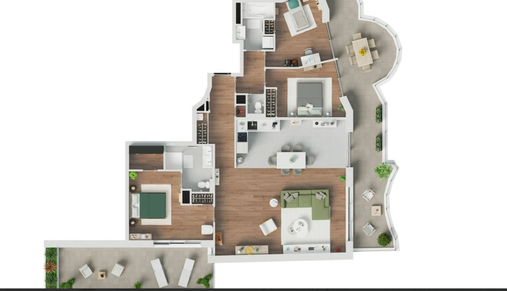 
                                                Vente
                                                 Appartement 4 pièces avec deux terrasses