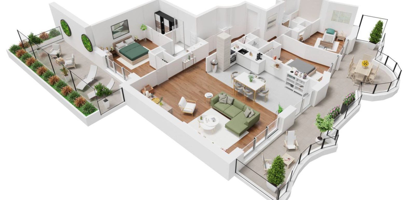 
                                                Vente
                                                 Appartement 4 pièces avec deux terrasses