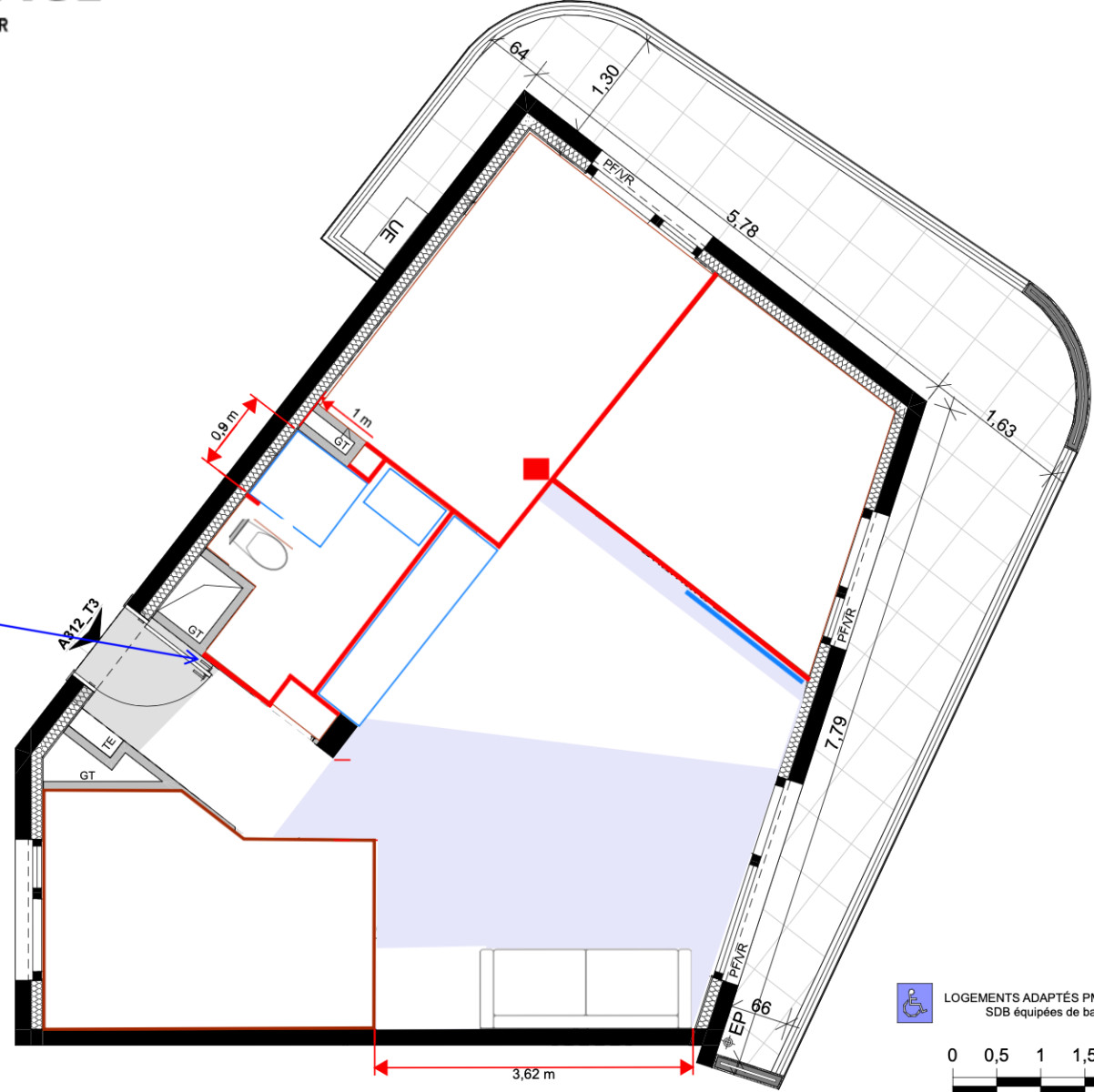 
                                                Vente
                                                 Appartement  - Appartement  - 4 pièces  - 61.56 m²