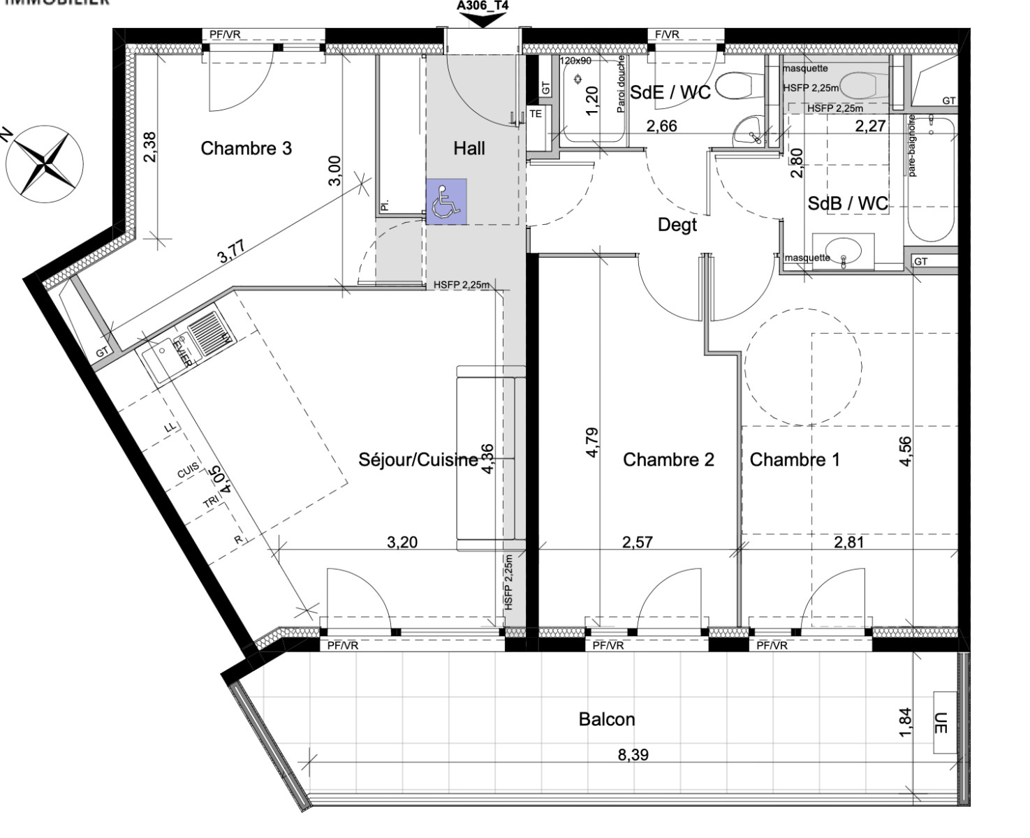 
                                                Vente
                                                 Appartement  - Appartement  - 4 pièces  - 74.67 m²