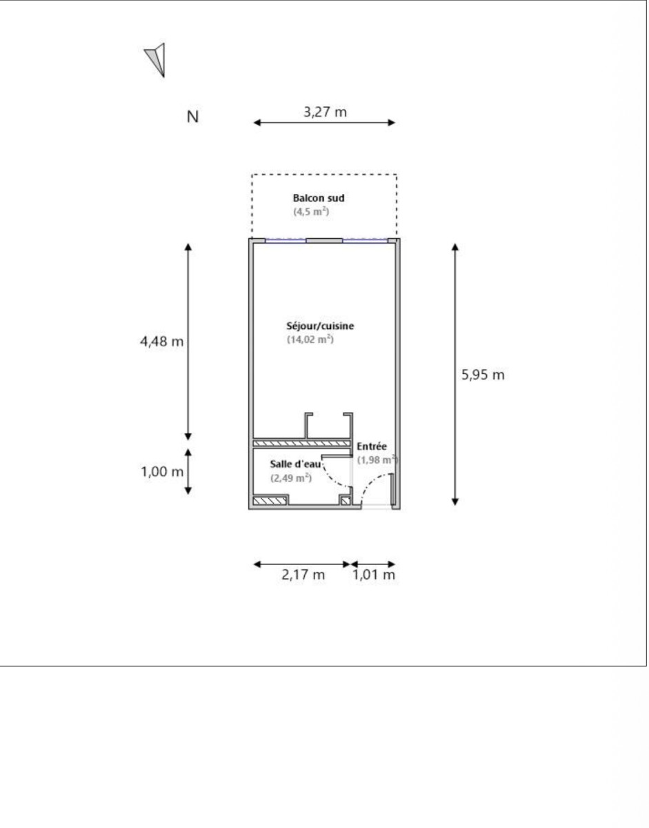 
                                                Vente
                                                 Appartement  - Studio  - 18.49 m²