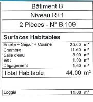 
                                                Location
                                                 Appartement T2 44m² à null