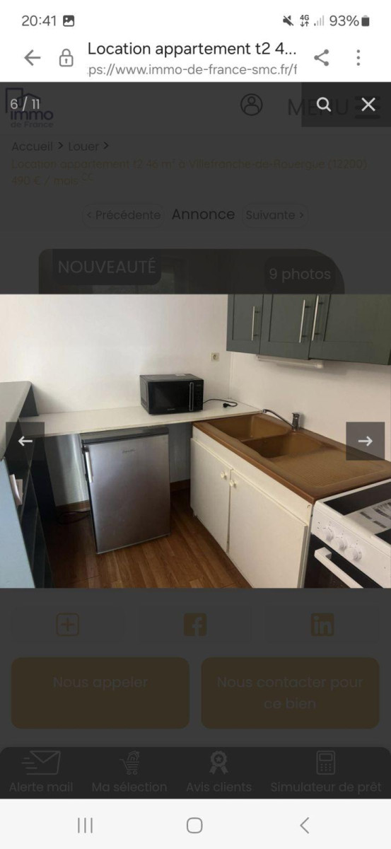 
                                                Location
                                                 Appartement T2 46m² refait à neuf