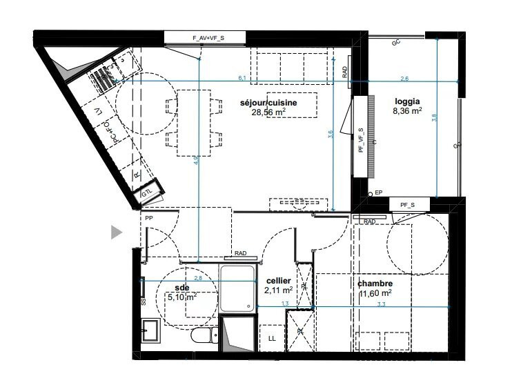 
                                                Vente
                                                 Appartement T2 à Bordeaux