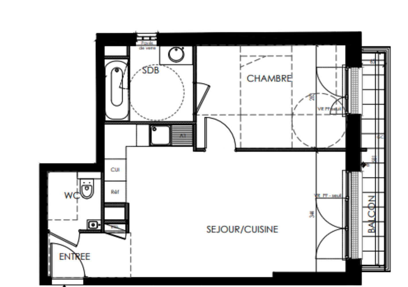 
                                                Vente
                                                 Appartement T2 avec balcon à Chaville
