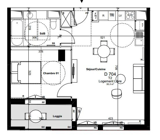 
                                                Vente
                                                 Appartement T2 avec Loggia