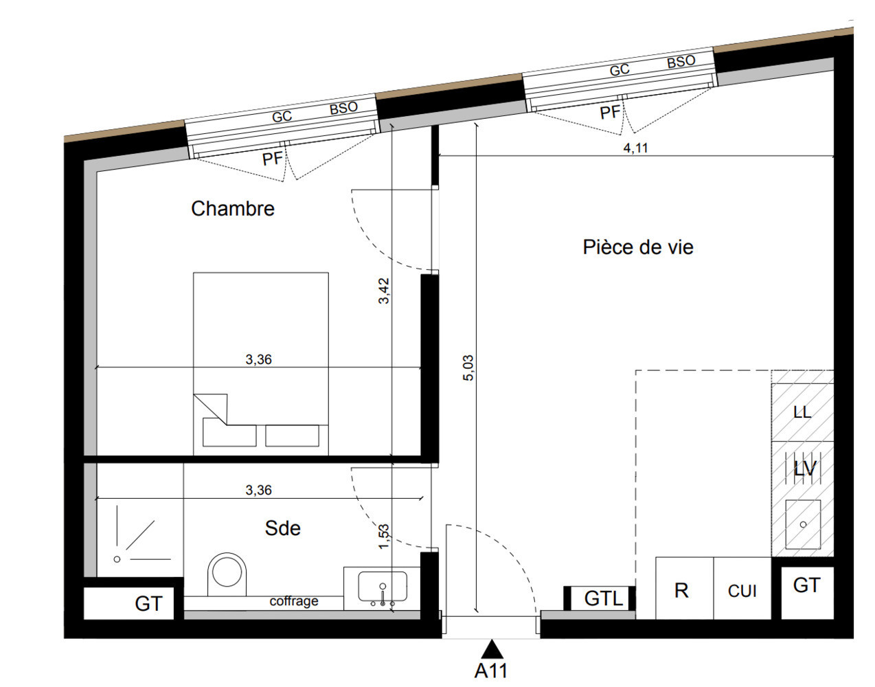 
                                                Vente
                                                 Appartement T2 de 37m2 à Sceaux