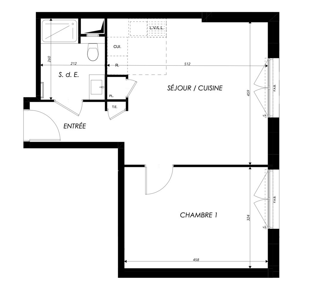 
                                                Vente
                                                 Appartement T2 de 41m2 à Courbevoie