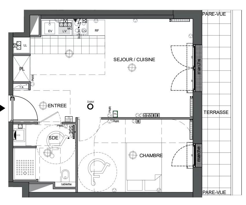 
                                                Vente
                                                 Appartement T2 de 43,54 à Bois Colombes