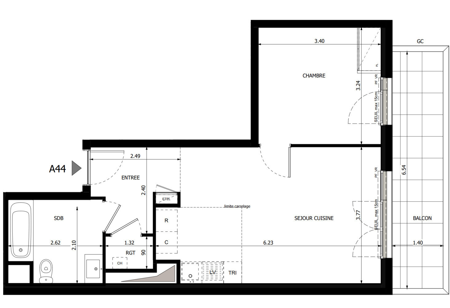 
                                                Vente
                                                 Appartement T2 de 44m2 à Vanves