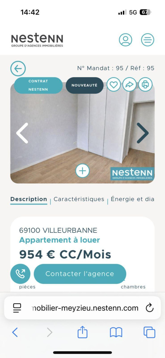 
                                                Location
                                                 Appartement T3 3eme étage, terrasse, garage.