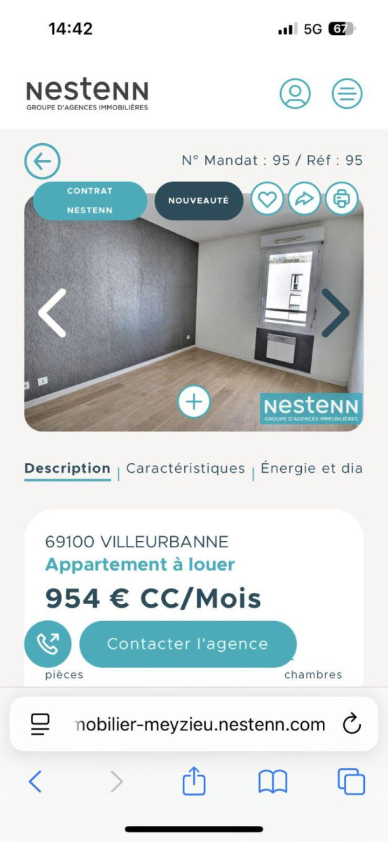 
                                                Location
                                                 Appartement T3 3eme étage, terrasse, garage.