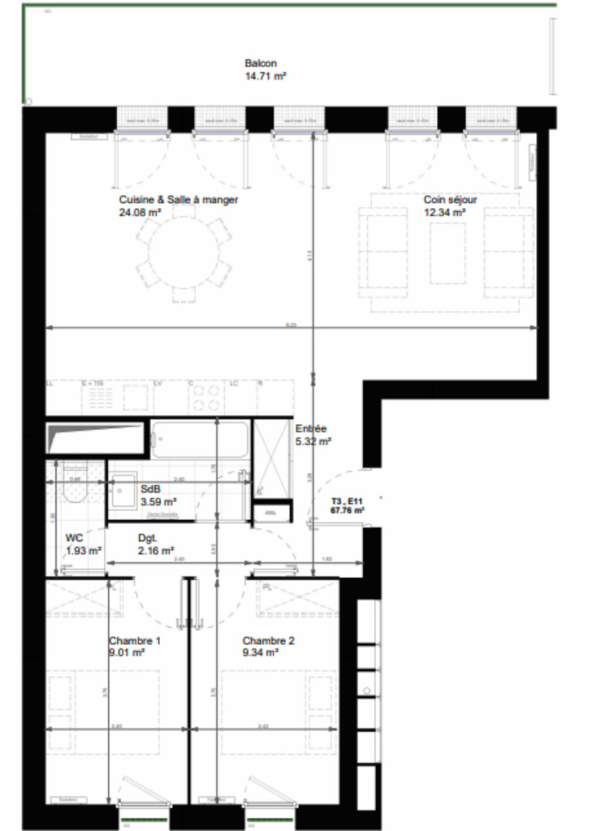 
                                                Vente
                                                 Appartement T3 à Aulnay -sous-Bois