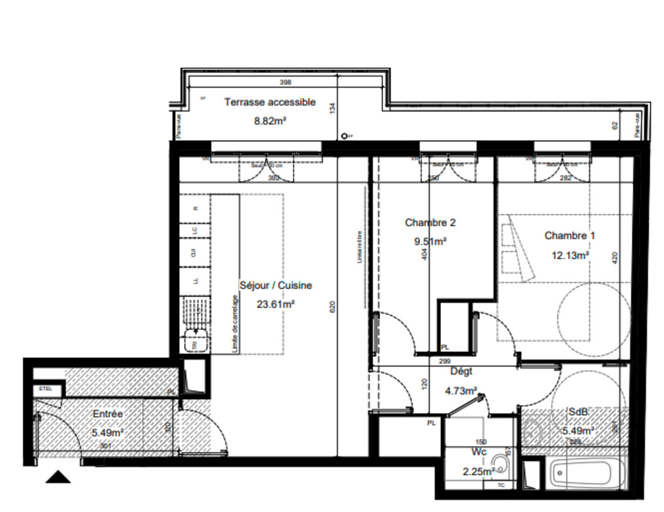 
                                                Vente
                                                 Appartement T3 avec terrasse à Levallois-Perr