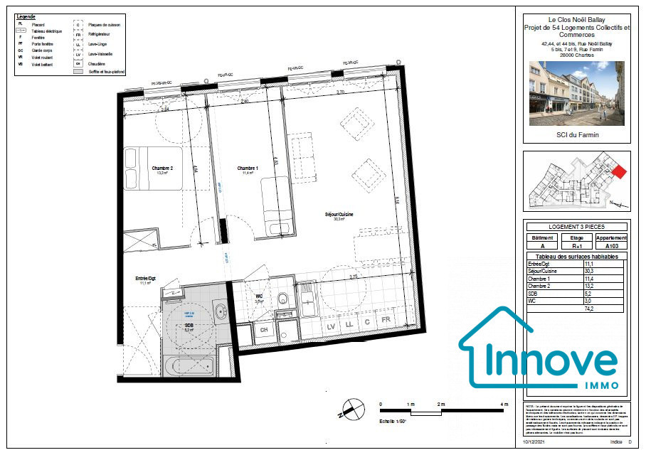 
                                                Vente
                                                 APPARTEMENT T3 - CENTRE VILLE CHARTRES