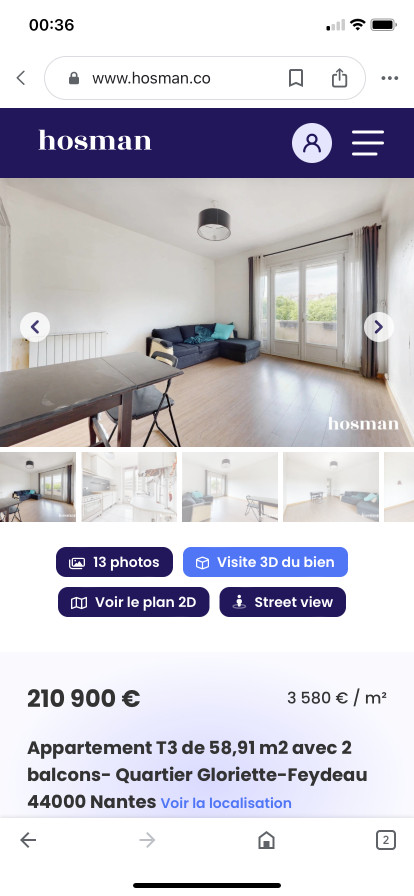 
                                                Vente
                                                 Appartement T3 centre ville Nantes