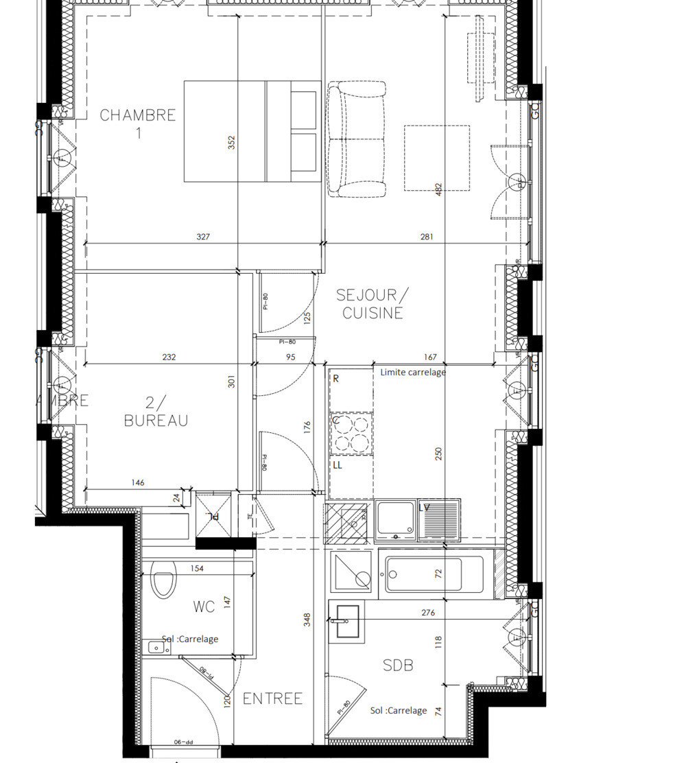 
                                                Vente
                                                 Appartement T3 de 55m2 à Clamart