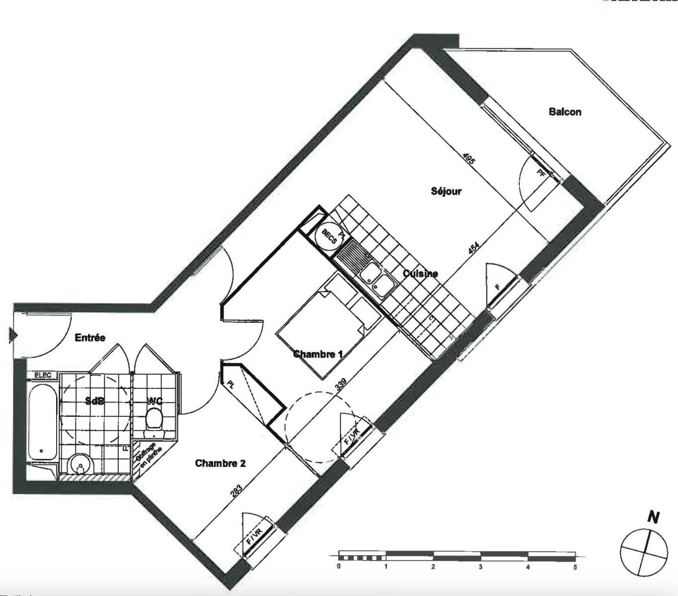 
                                                Vente
                                                 Appartement T3 de 58 m² avec balcon