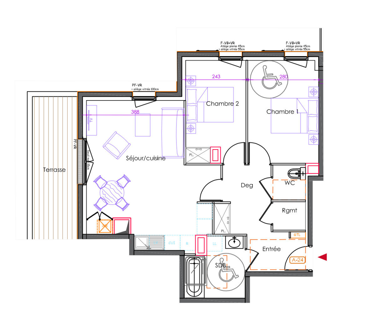 
                                                Vente
                                                 Appartement T3 de 64,5m2 - Chevreuse