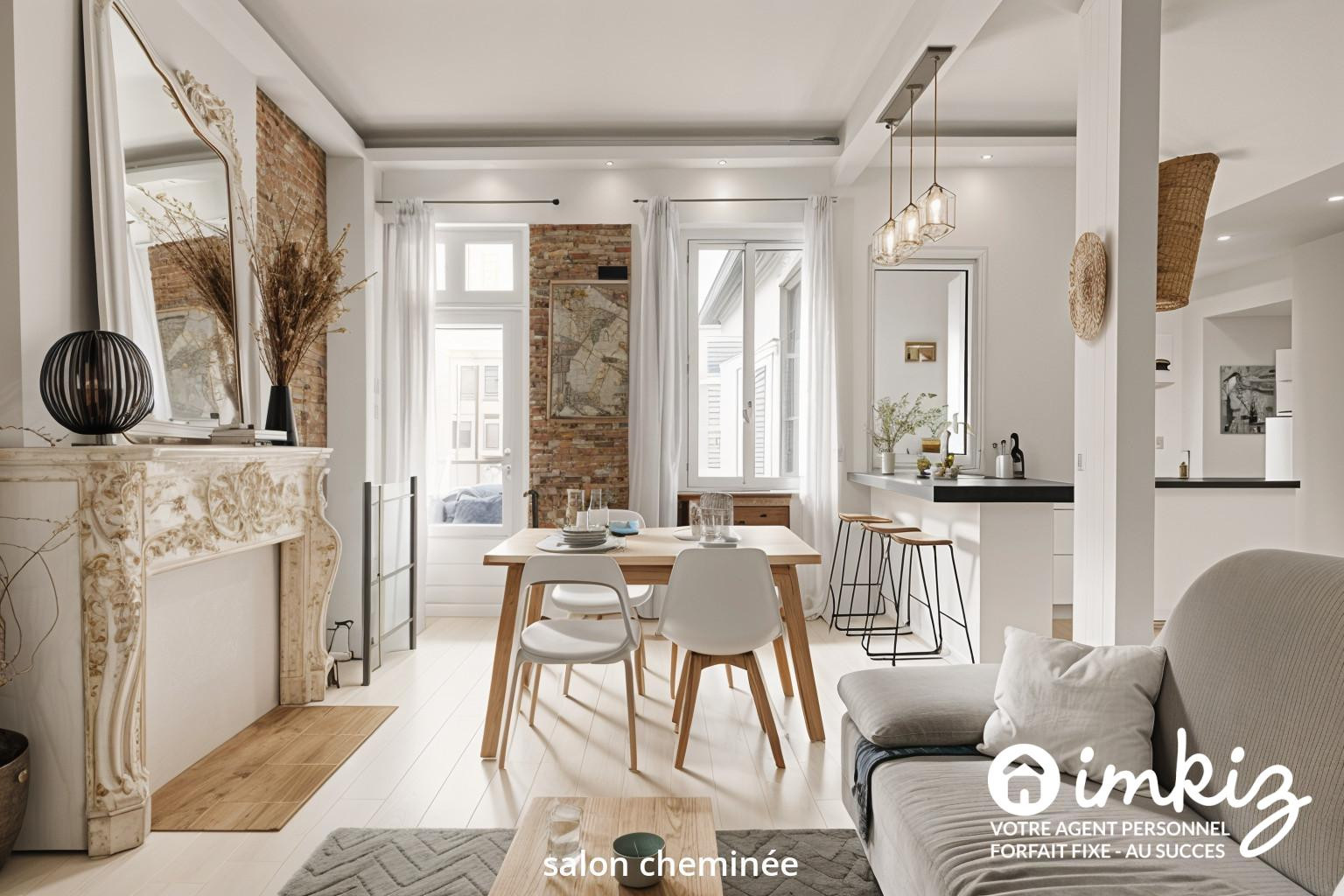
                                                Vente
                                                 Appartement T3 rénové cachet ancien en souplex
