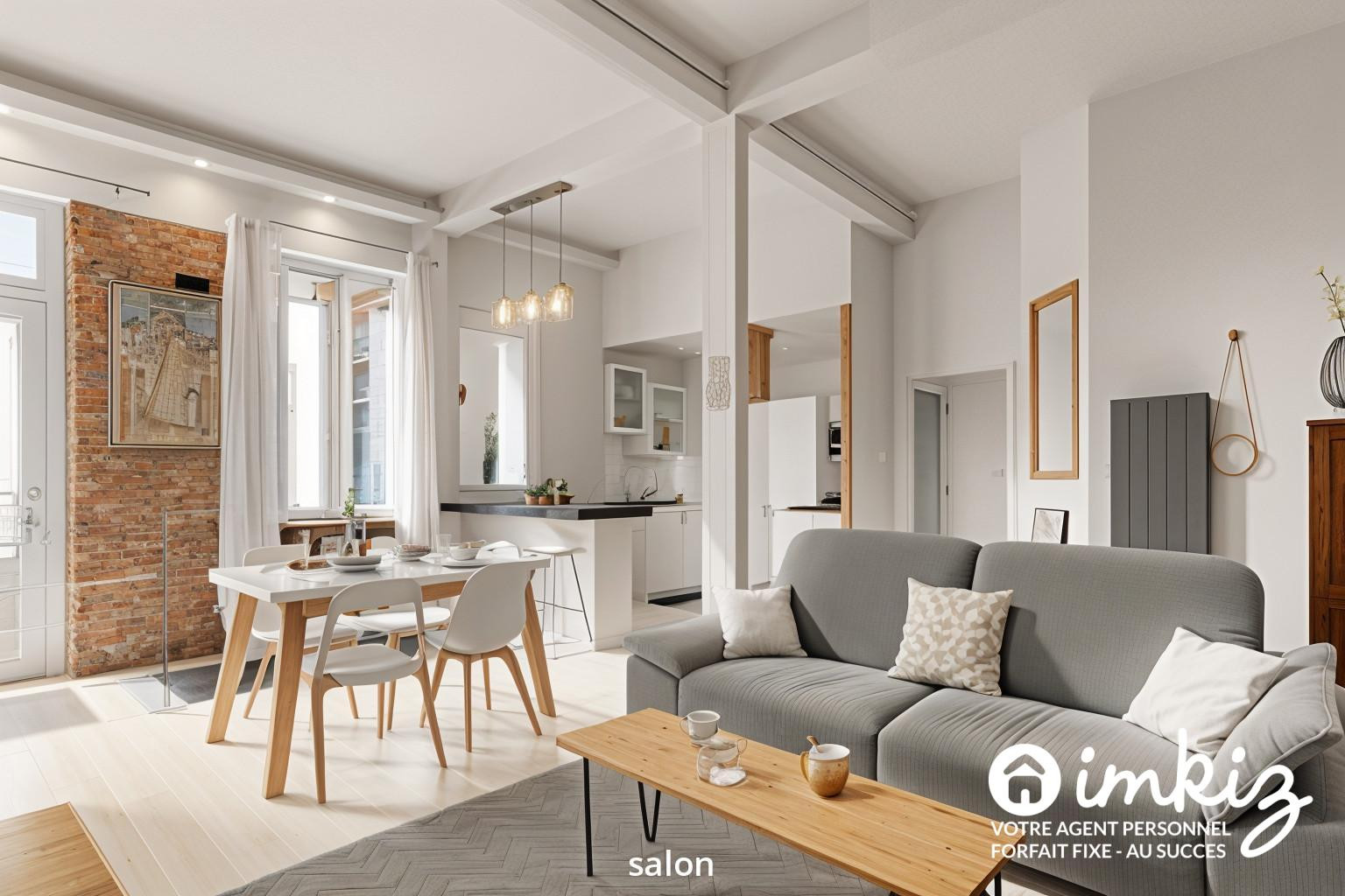 
                                                Vente
                                                 Appartement T3 rénové cachet ancien en souplex