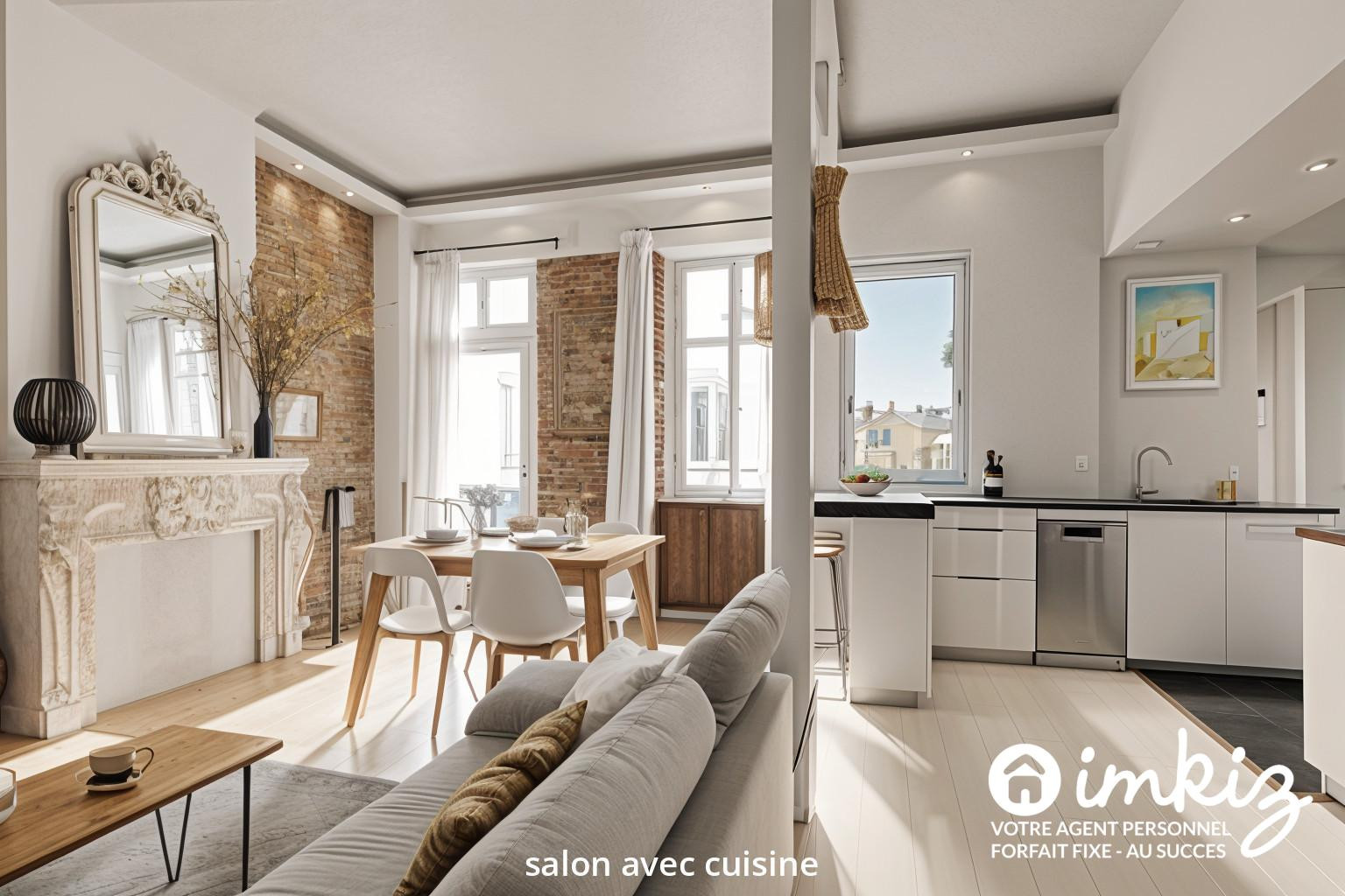 
                                                Vente
                                                 Appartement T3 rénové cachet ancien en souplex