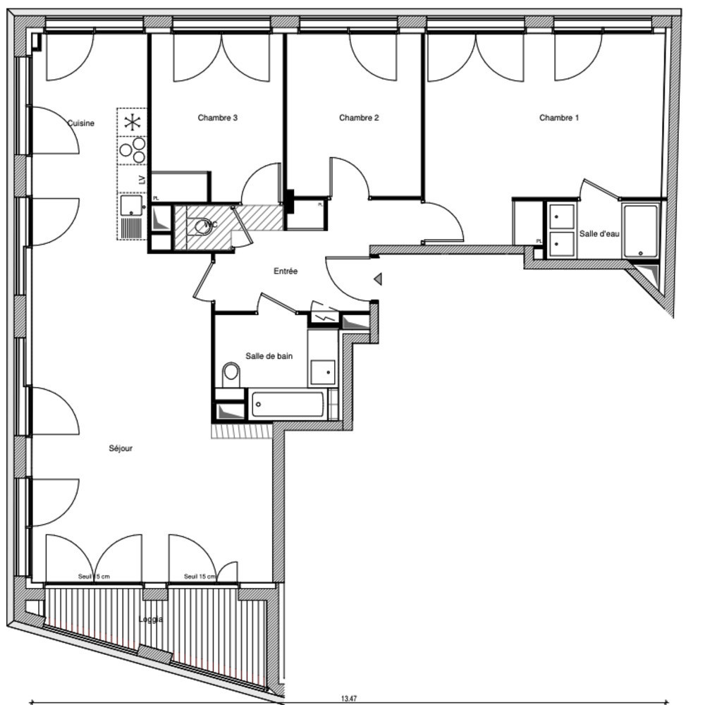 
                                                Vente
                                                 Appartement T4 100m2 avec loggia
